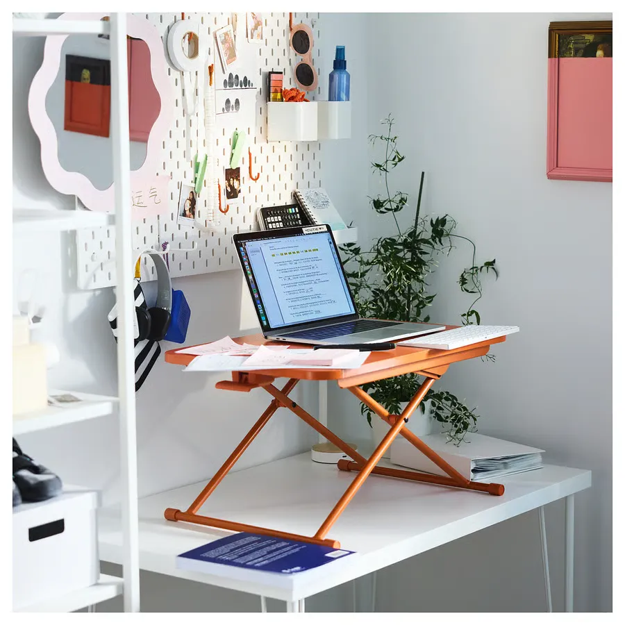 میز لپتاپ نارنجی ۶۰x۴۰ ایکیا مدل DUBBLA