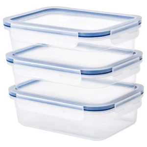 ست 3 عددی ظرف غذا با درب مستطیلی/پلاستیکی ایکیا ۱ لیتری مدل IKEA 365+