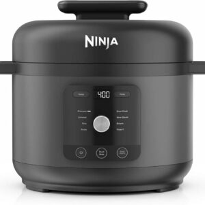 زودپز، آرام‌پز و پلوپز 9 کاره Ninja HyperHeat، شامل سینی بخار و قابلمه 6 لیتری قابل جدا شدن و قابل شستشو در ماشین ظرفشویی، تهیه ماست، برنج و موارد دیگر، مشکی PC201UK
