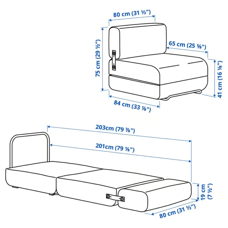مبل تختخوابشو، خاکستری روشن Skiftebo ایکیا مدل IKEA PS 2026