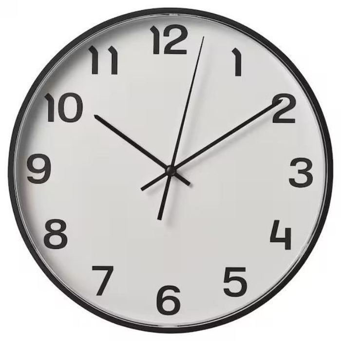 ساعت دیواری مشکی ایکیا مدل PLUTTIS