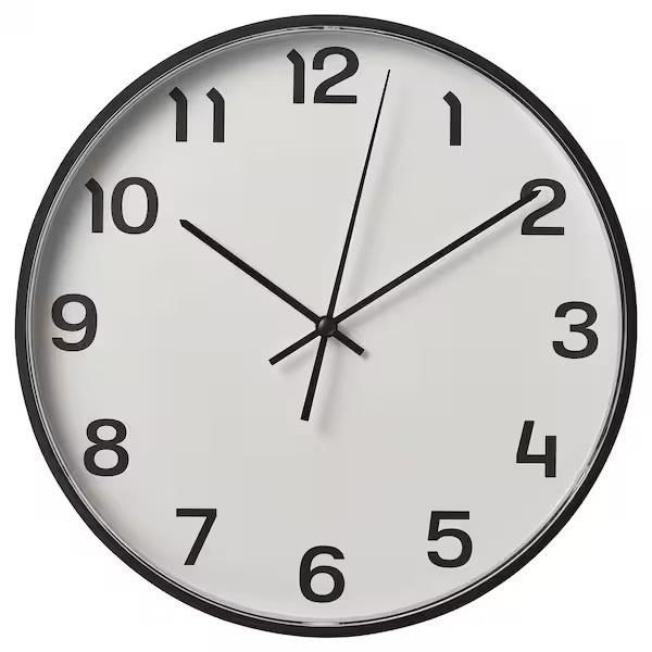 ساعت دیواری مشکی ایکیا مدل PLUTTIS